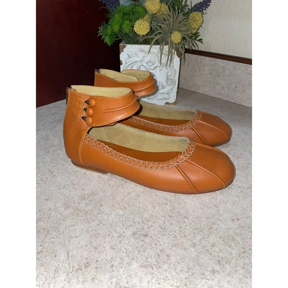 BaliELF Muse Women's Leather Ballet Flats With Ankle Strap Size 5 New - Picture 6 of 7